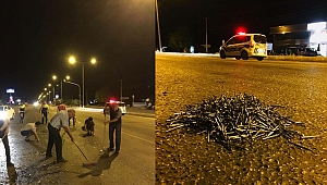 YOLA DÖKÜLEN ÇİVİLER TEHLİKE SAÇTI! 