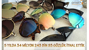 5 YILDA 34 MİLYON 243 BİN 93 GÖZLÜK İTHAL ETTİK