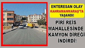 Rampadan Çıkamayan Kamyon Direği İndirdi!