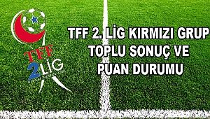 TFF 2. Lig Kırmızı Grup Toplu Sonuç ve Puan Durumu