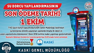Yapılandırmanın İlk Taksit Ödemesinde Son Tarih 1 Ekim 2018
