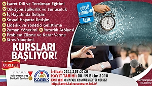 KAMEK Kursları Başlıyor