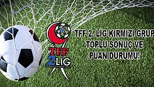 TFF 2. Lig Kırmızı Grup Toplu Sonuç ve Puan Durumu