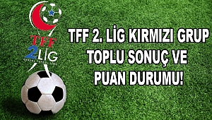 TFF 2. Lig Kırmızı Grup Toplu Sonuçlar ve Puan Durumu