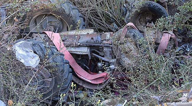 traktör devrildi: 1 ölü, 2 yaralı