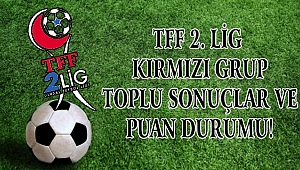 TFF 2. Lig Kırmızı Grup Toplu Sonuçlar ve Puan Durumu