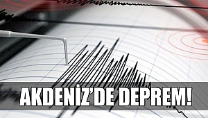 Akdeniz'de 4,3 büyüklüğünde deprem