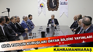 KAHRAMANMARAŞ SİVİL TOPLUM KURULUŞLARI KARDEŞLİK BİLDİRİSİ YAYINLADI
