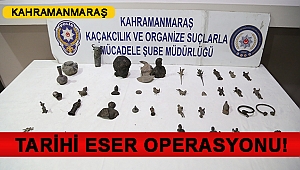 Kahramanmaraş'ta tarihi eser operasyonu