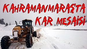 KAHRAMANMARAŞTA BÜYÜKŞEHİRİN KAR MESAİSİ DEVAM EDİYOR