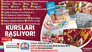 KAMEK’te kış dönemi kayıtları başladı
