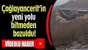 Çağlayancerit’in yeni yolu bitmeden bozuldu