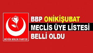 BBP ONİKİŞUBAT MECLİS ÜYE ADAYLARI BELLİ OLDU