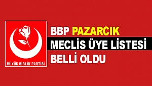 BBP PAZARCIK MECLİS ÜYE ADAYLARI BELLİ OLDU