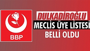 Büyük Birlik Partisi'nin Dulkadiroğlu Meclis Üye Listesi Belli Oldu