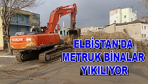 Elbistan’da Metruk Binalar Yıkılıyor