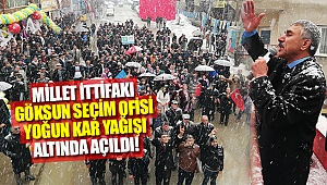 Millet ittifakı Göksun seçim ofisi yoğun kar yağışı altında açıldı!