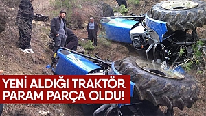 Yeni aldığı traktör param parça oldu!