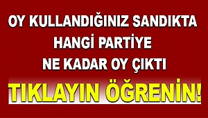 OY KULLANDIĞINIZ SANDIKTA HANGİ PARTİYE NE KADAR OY ÇIKTI TIKLAYIN ÖĞRENİN