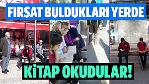 Fırsat buldukları yerde kitap okudular!