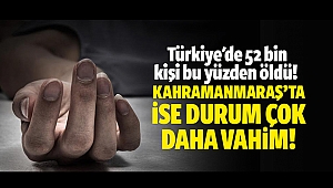 Türkiye'de 52 bin kişi bu yüzden öldü! Kahramanmaraş’ta ise durum çok daha vahim!