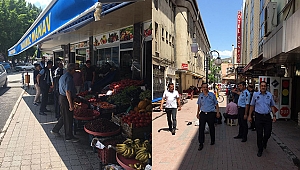 Kaldırımı işgal eden esnaflara denetim