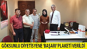 Göksunlu diyetisyene ‘başarı’ plaketi verildi