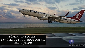 TÜRK HAVA YOLLARI 107 ÜLKEDE 41 BİN 800 HABERLE KONUŞULDU