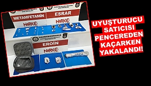 Emniyet ekibi uyuşturucu satıcısını pencereden kaçarken yakaladı