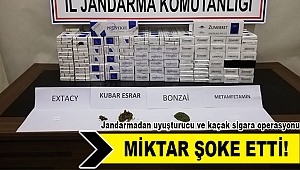 Jandarmadan uyuşturucu ve kaçak sigara operasyonu