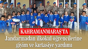 Jandarmadan ilkokul öğrencilerine giyim ve kırtasiye yardımı