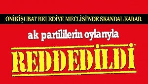 Türkiye Cumhuriyeti Onikişubat Belediye Meclisinde Ak Parti Oylarıyla Reddedildi