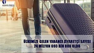 Ülkemize gelen yabancı ziyaretçi sayısı 24 milyon 693 bin 886 oldu