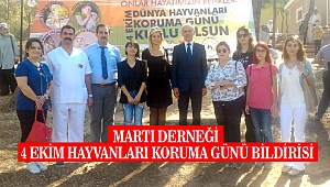 Martı Derneği 4 Ekim Hayvanları Koruma Günü Bildirisi