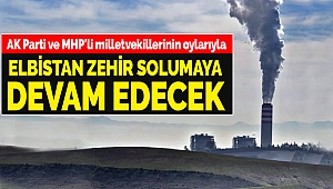 AK Parti ve MHP'li milletvekillerinin oylarıyla Elbistan zehir solumaya devam edecek!