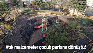 Atık malzemeler çocuk parkına dönüştü!