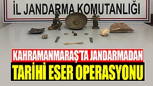 Kahramanmaraş'ta Jandarmadan Tarihi Eser Operasyonu