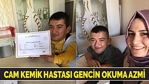 Cam Kemik Hastası Gencin Okuma Azmi