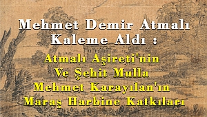 Mehmet Demir Atmalı Kaleme Aldı : Atmalı Aşireti'nin Ve Şehit Mulla Mehmet Karayılan'ın Maraş Harbine Katkıları