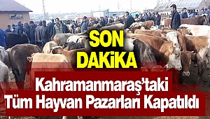 Kahramanmaraş'taki Tüm Hayvan Pazarları Kapatıldı