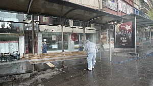 Otobüs Durakları ve Havalimanı Dezenfekte Edildi