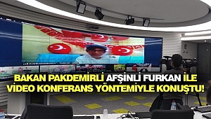 Bakan Pakdemirli, Afşinli Furkan ile video konferans yöntemiyle konuştu!