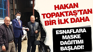 Hakan Topaktaş’tan bir ilk daha, esnaflara maske dağıtımı başladı!