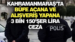 Kahramanmaraş'ta Büfe Açana Ve Alışveriş Yapana 3 Bin 150'şer Lira Ceza