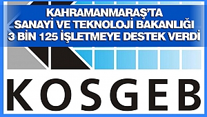 Kahramanmaraş’ta Sanayi Ve Teknoloji Bakanlığı 3 Bin 125 İşletmeye Destek Verdi