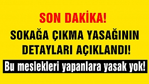 Sokağa Çıkma Yasağının Detayları Açıklandı