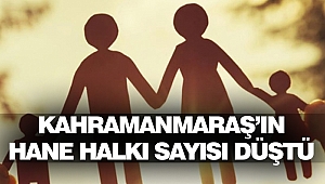 Kahramanmaraş’ın Hane Halkı Sayısı Düştü