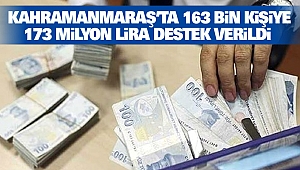 Kahramanmaraş’ta 163 Bin Kişiye 173 Milyon Lira Destek Verildi