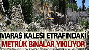 Maraş Kalesi Etrafındaki Metruk Binalar Yıkılıyor