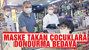 Maske Takan Çocuklara Dondurma Bedava